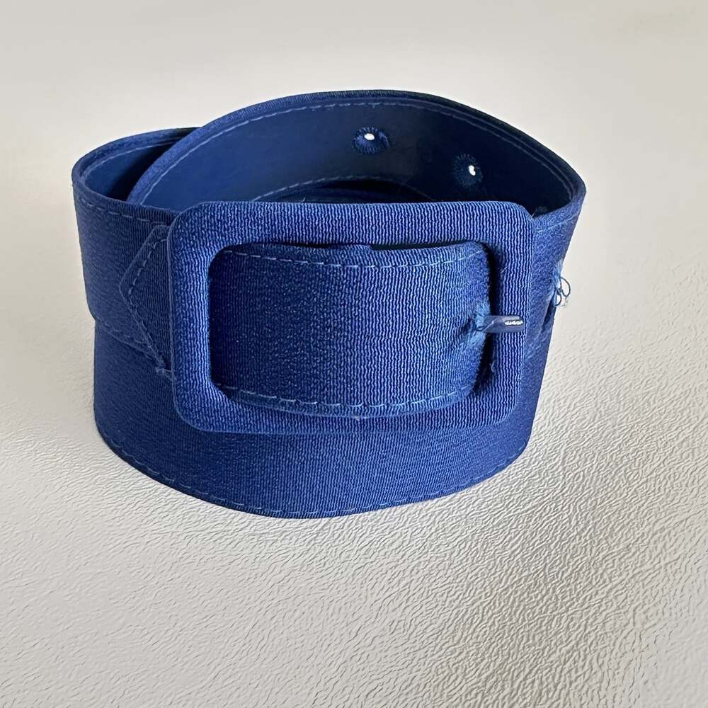 Royal Blue Satin Dress Belt 8 Covered Buckle